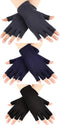 SATINIOR 3 Pairs Half Finger Gloves Winter Fingerless Knit Gloves for Men Women, Dark Grey, M...